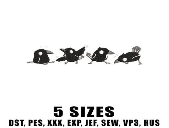 Cartoon Black Crow Embroidery Design Review