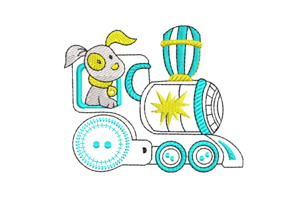 Cute Train with Puppy Embroidery Design Review