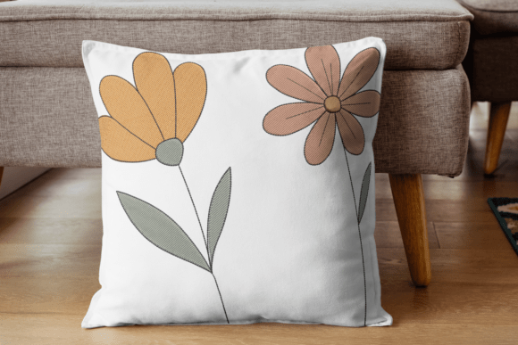 Duo Flower Embroidery File Instant Digital