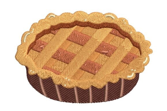 Festive Thanksgiving Lattice Pie Embroidery Design