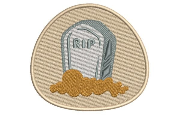 Halloween Gravestone with RIP Embroidery Design
