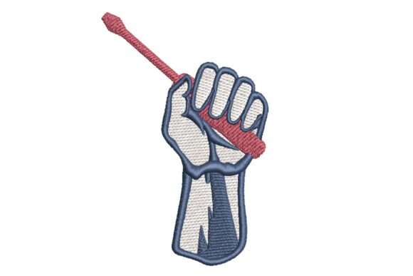 Labor Day Fist with Screwdriver Embroidery Design