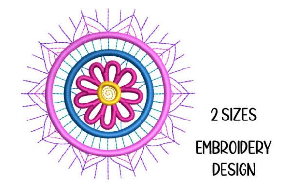 Mandala Style Flower Line Art Embroidery
