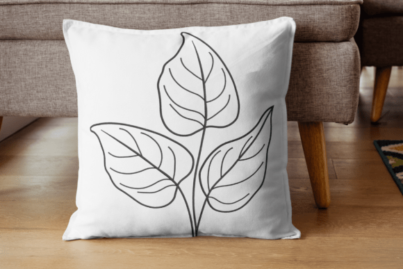 Minimalist Triple Leaf Embroidery Design