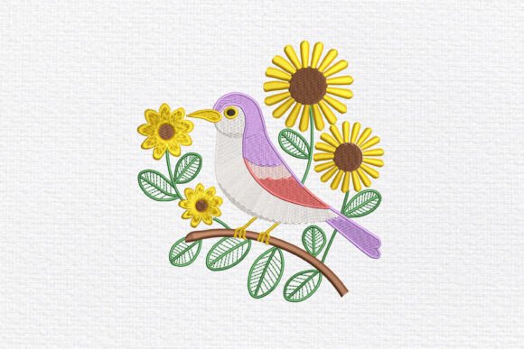 Pastel Bird Sunflowers Embroidery Review