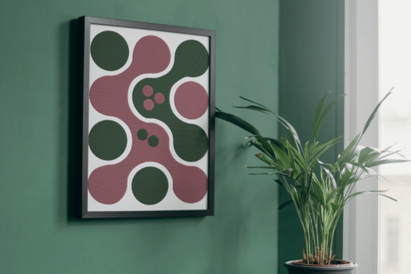 Retro Circles Abstract Embroidery Design
