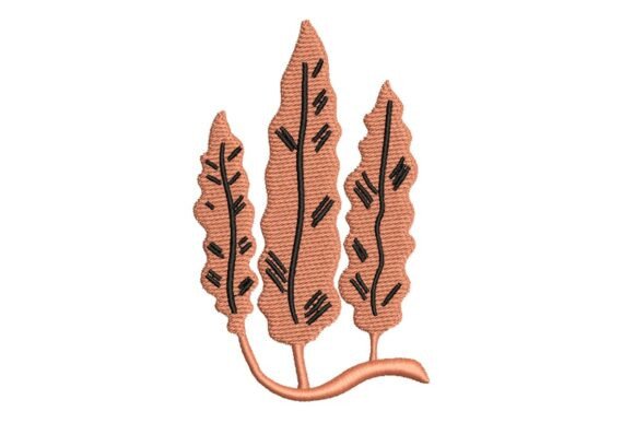 Stylized Delesseria Seaweed Embroidery Design