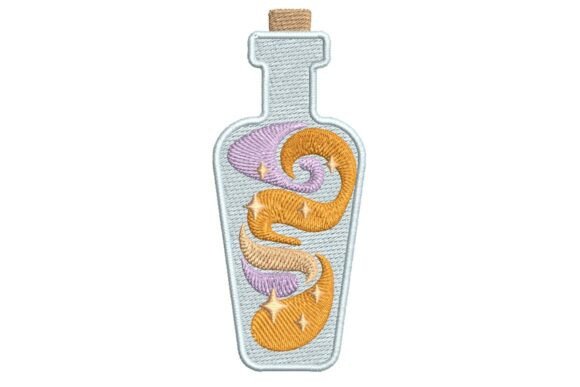 Swirling Teleportation Potion Bottle Embroidery Design